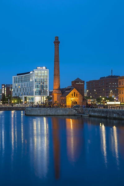 United Kingdom, England, Merseyside, Liverpool, Canning Dock, View of docks looking