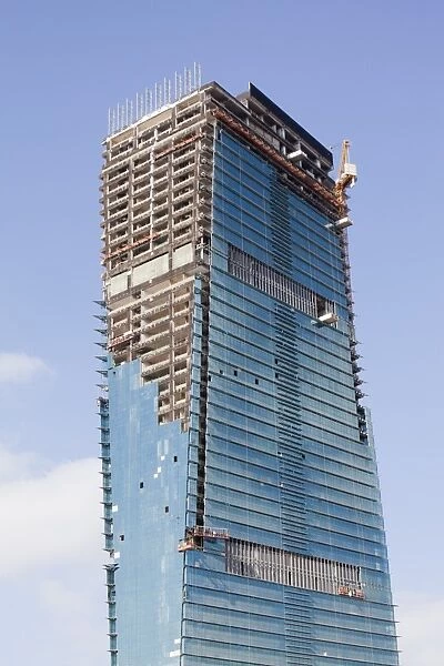 High rise tower blocks being constructed in Dubai, Middle East