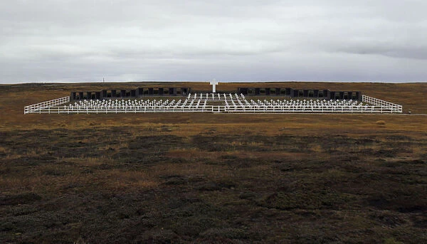 A view of Darwin cemetery, where Argentine soldiers who died during the Falklands