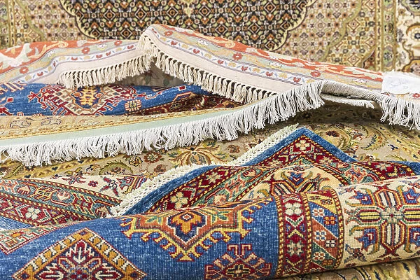 Africa, Egypt, Cairo, Giza. Rugs for purchase a at rug and tapestry weaving school