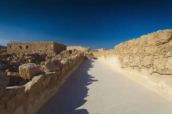 Israel, Dead Sea, Masada, ruins at the Masada plateau