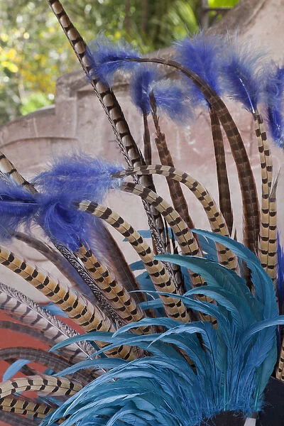 South America, Mexico, San Miguel de Allende. Close-up of colorful Aztec headdress