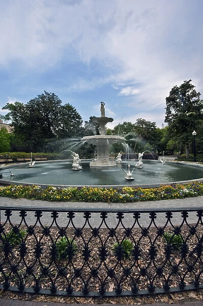 USA, GA, Savannah, Forsyth Park, Forsyth Fountain