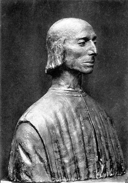 (1469-1527). Italian statesman and political philosopher. Portrait bust by an unknown Italian sculptor, bronze, 16th century