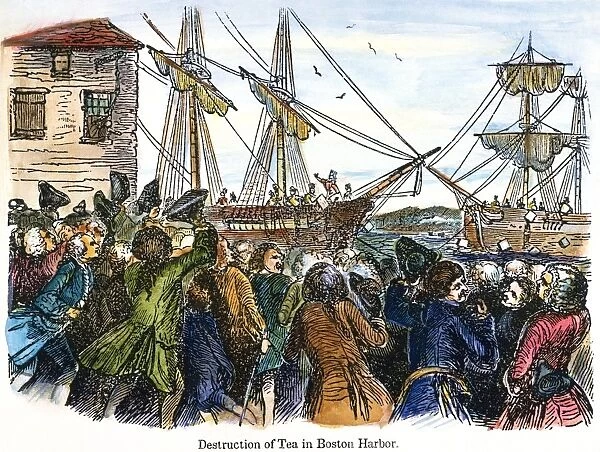 16 December 1773. Colored engraving, 19th century