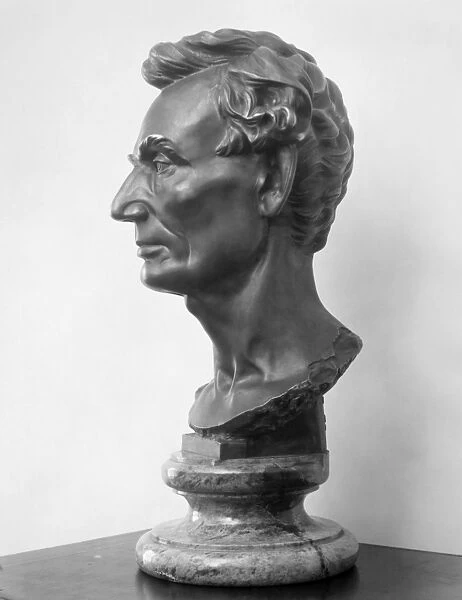 16th President of the United States. Bronze portrait bust by Leonard Volk, 1860