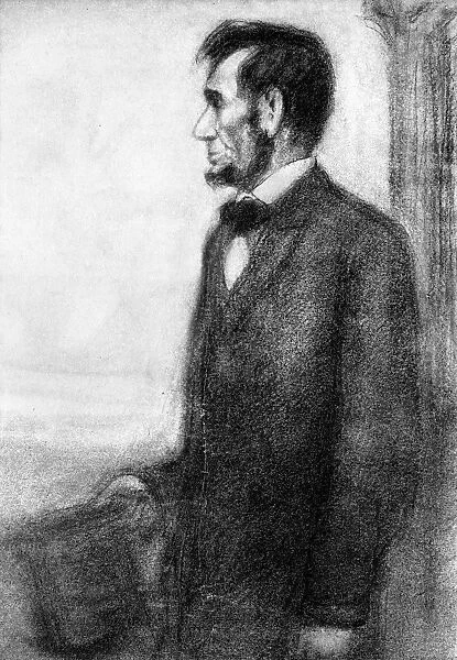 16th President of the United States. Charcoal on paper by Boardman Robinson, c1914