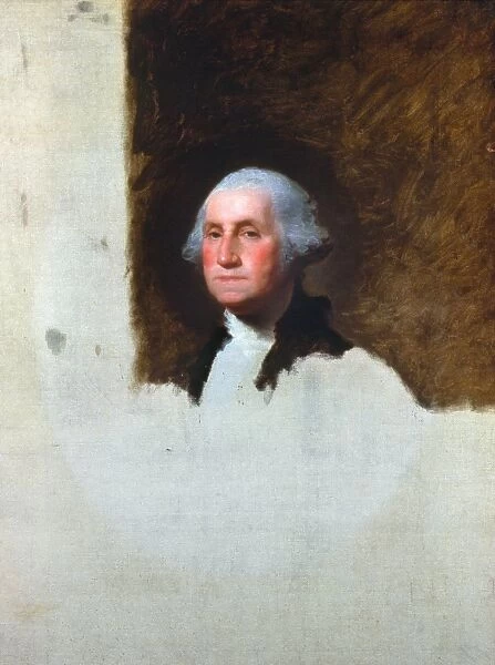 (1732-1799). 1st President of the United States. Oil on canvas, 1796, by Gilbert Stuart, known as the Athenaeum portrait