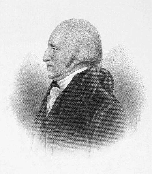 (1732-1799). First President of the United States. Line and stipple engraving, 19th century, after James Sharples