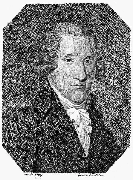 (1732-1799). First President of the United States. Aquatint, German, 1818