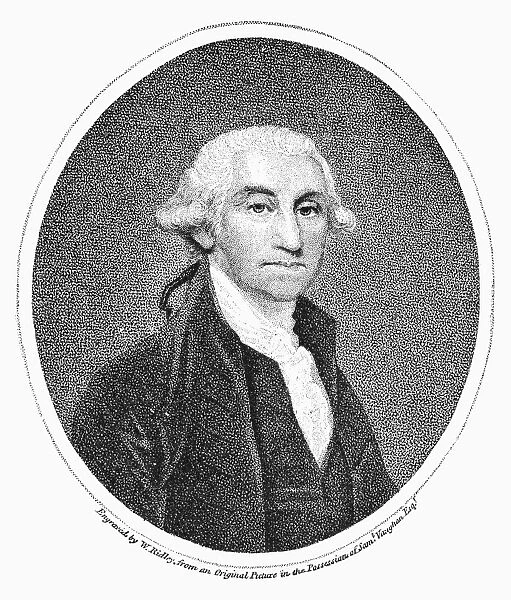 (1732-1799). First President of the United States. Aquatint, English, c1800, after Gilbert Stuart