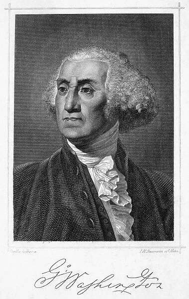 (1732-1799). First President of the United States. American engraving