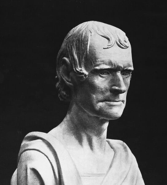 (1743-1826). Third President of the United States. Bust of Jefferson at age 82, after the life mask taken at Monticello, Virginia, 15 October 1825, by J. H. I. Browere