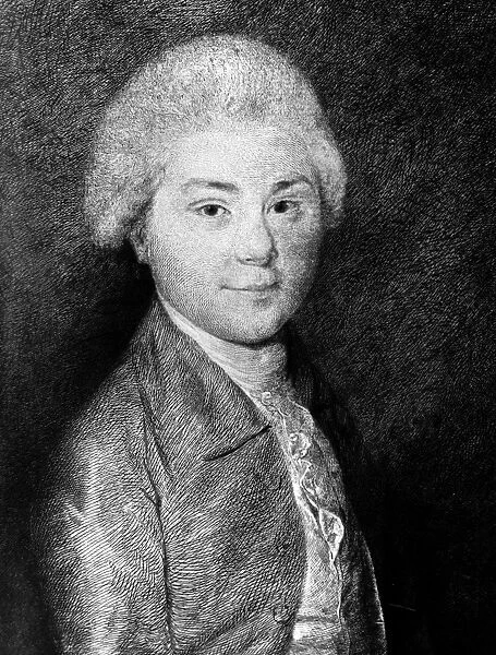 (1767-1848). Sixth President of the United States. At age 16. Etching, 19th century, after a pastel drawing of 1783 by Isaac Schmidt