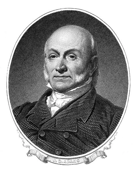 (1767-1848). Sixth President of the United States. Steel engraving