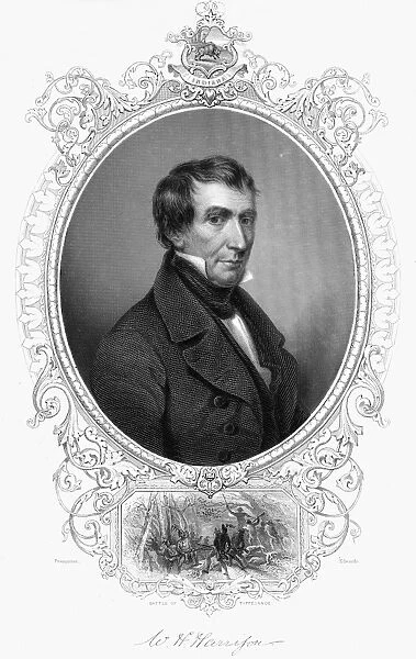 (1773-1841). Ninth President of the United States. Steel engraving, 19th century