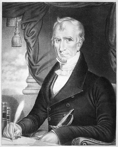 (1773-1841). Ninth President of the United States. Lithograph, c1841, by Nathaniel Currier