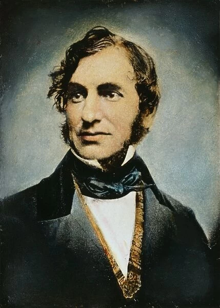 (1807-1882). American poet. Oil over a daguerreotype, c1850, by Southworth & Hawes