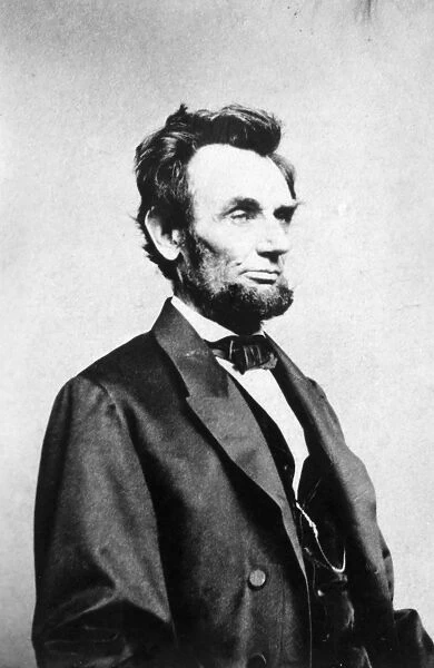 (1809-1865). 16th President of the United States. Photographed by Mathew Brady, 8 January 1864