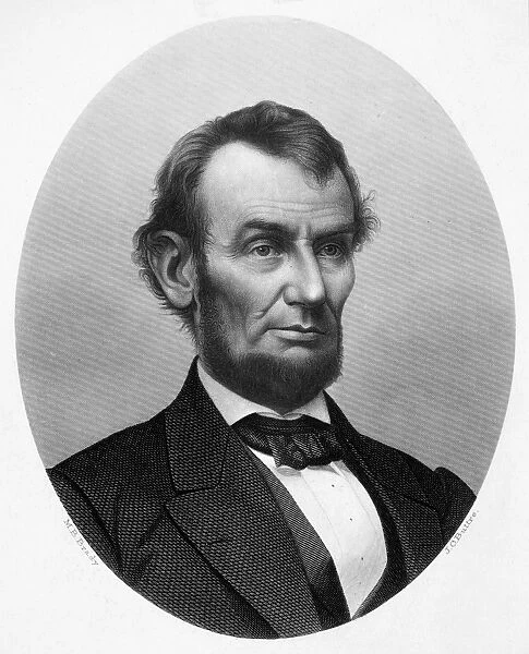 (1809-1865). 16th President of the United States. Engraving, 19th century