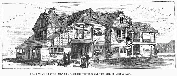 (1831-1881). 20th President of the United States. House at Long Branch, New Jersey, where James Garfield died. Engraving from an English newspaper, 1881