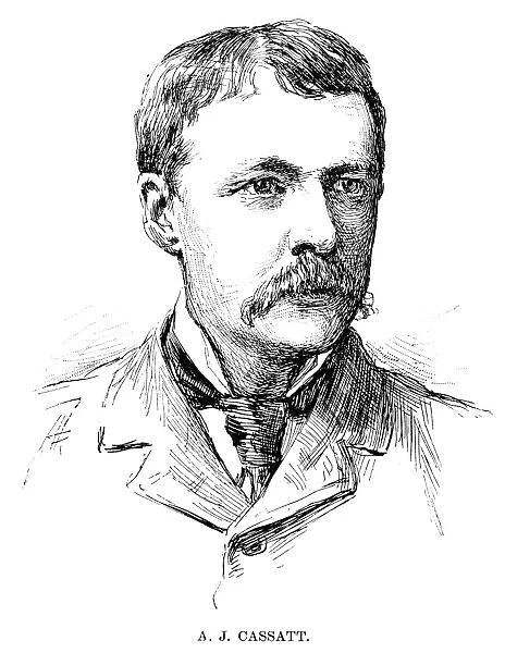 (1839-1906). American railroad executive. Pen-and-ink drawing, 1890