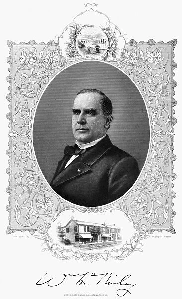 (1843-1901). 25th President of the United States. Engraving, 1896