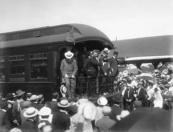 (1858-1919). 26th President of the United States. On the campaign trail in 1904