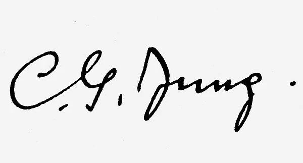 (1875-1961). Swiss psychologist and psychiatrist. Autograph signature