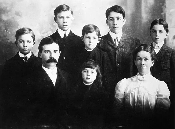 (1890-1969). 34th President of the United States. The future president, age 12, with his family in 1902 (at left)