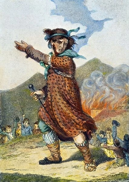 18th century English workman. English cartoon, 1812, published on the occasion of the Luddite riots