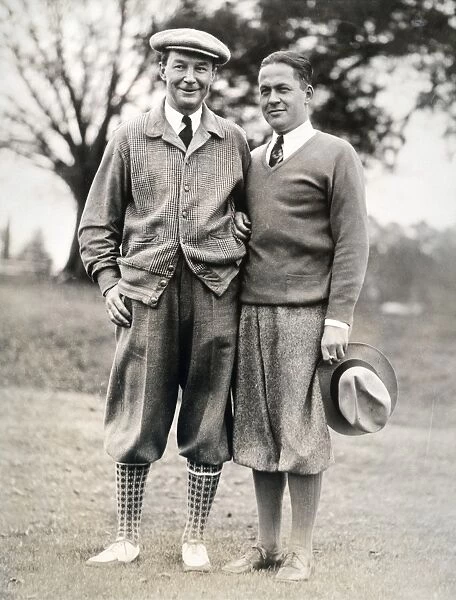 (1902-1971). Known as Bobby. Jones (at right) at the opening of his golf course in his hometown of Atlanta, Georgia, standing next to the courses designer