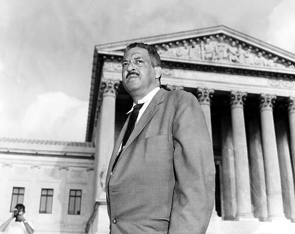 (1908-1993). American jurist. Photographed before the Supreme Court in Washington, D. C