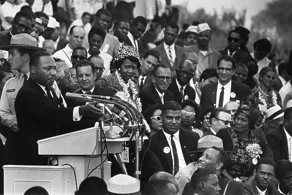 (1929-1968). American clergyman and reformer. Speaking from the Lincoln Memorial at the March on Washington, 28 August 1963