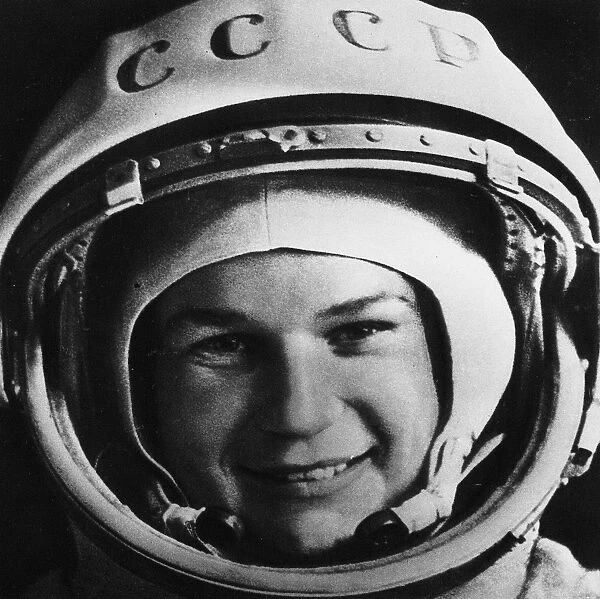 (1937-). Soviet cosmonaut and first woman to visit outer space. Photograph, 1960s
