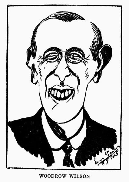 28th President of the United States. Early 20th century caricature