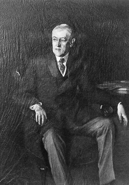 28th President of the United States. Wood engraving, 1918, by Timothy Cole after a painting by John Singer Sargeant