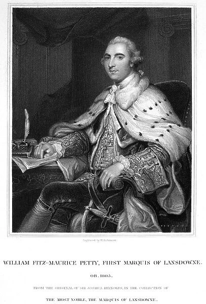 2ND EARL OF SHELBURNE (1737-1805). William Petty, 1st Marquis of Lansdowne. English statesman. Steel engraving, English, 1836, after the painting by Sir Joshua Reynolds