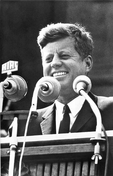 35th President of the United States. Making his memorable I am a Berliner, or Ich bin ein Berliner, address during a visit to West Berlin, 26 June 1963. Kennedys use of the indefinite article ein resulted in the misconception that he had called himself a jelly doughnut, known as Berliners in Germany