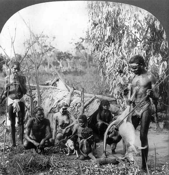 ABORIGINAL AUSTRALIANS. A camp of Aboriginal people at North Queensland, Australia