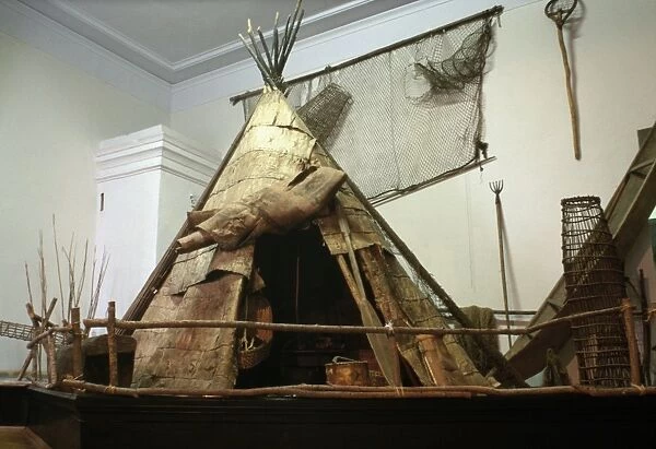 ABORIGINAL YURT, c1773-75. An aboriginal yurt on display at the Tobol sk Reginal history Museum