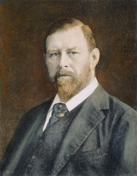 ABRAHAM BRAM STOKER (1847-1912). Irish writer: oil over a photograph