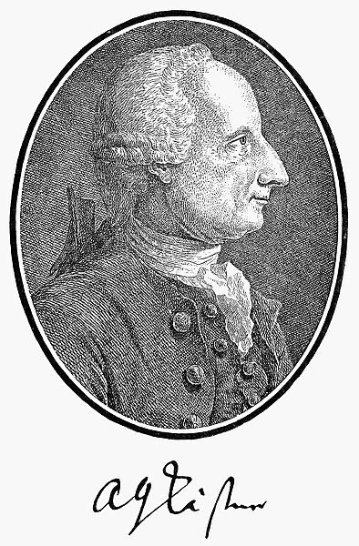 ABRAHAM GOTTHELF KAESTNER (1719-1800). German mathematician and writer. Etching, German, 1771