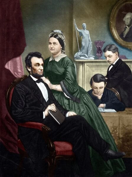 ABRAHAM LINCOLN (1809-1865). 16th President of the United States. Lincoln, his wife Mary Todd
