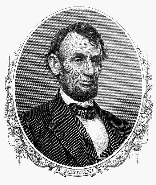 ABRAHAM LINCOLN (1809-1865). 16th President of the United States. Steel engraving