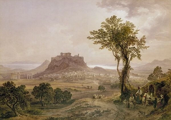 ACROPOLIS, c1835. View of the Acropolis at Athens, Greece. Painting by Thomas Horner