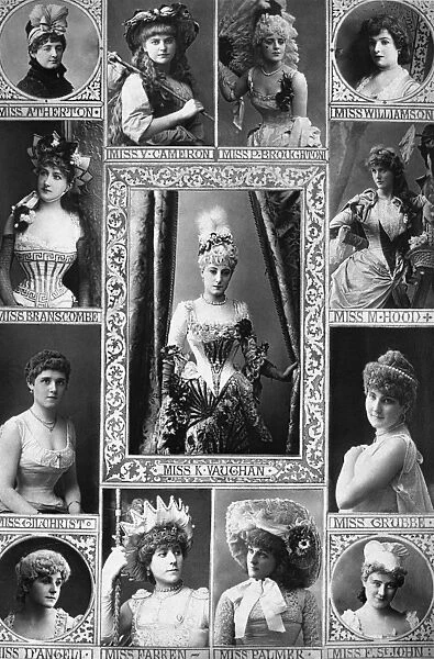 ACTRESSES, c1890. British actresses, including Alice Atherton, Violet Cameron, Phyllis Broughton