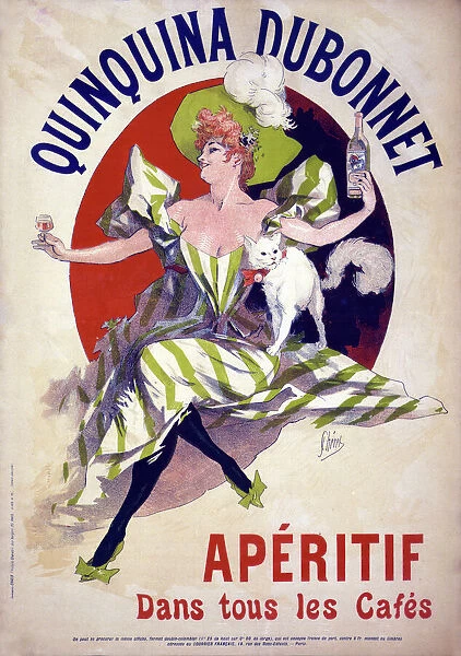 AD: ALCOHOL, 1895. Advertisement for Quinquina Dubonnet aperitif. Lithograph by Jules Cheret