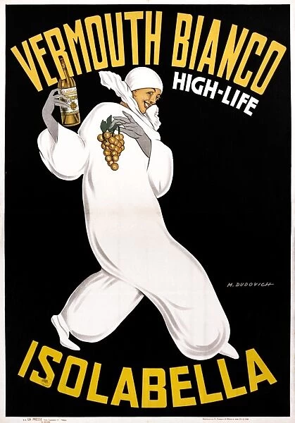 AD: ALCOHOL, 1946. Advertisement for Vermouth Bianco. Lithograph by Marcello Dudovich