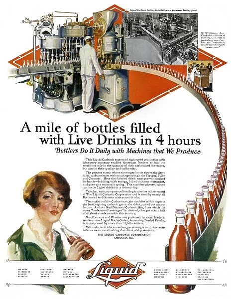 AD: BOTTLING, 1927. American advertisement for The Liquid Carbonic Corporation